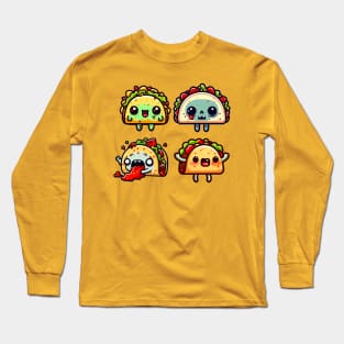 Funny Cute Kawaii Zombie Taco Long Sleeve T-Shirt